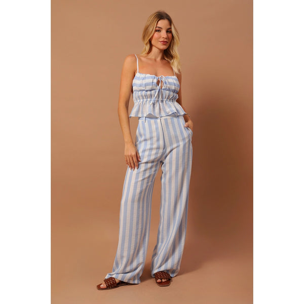 CONJUNTO CALÇA E CROPPED LISTRAS GRECIA