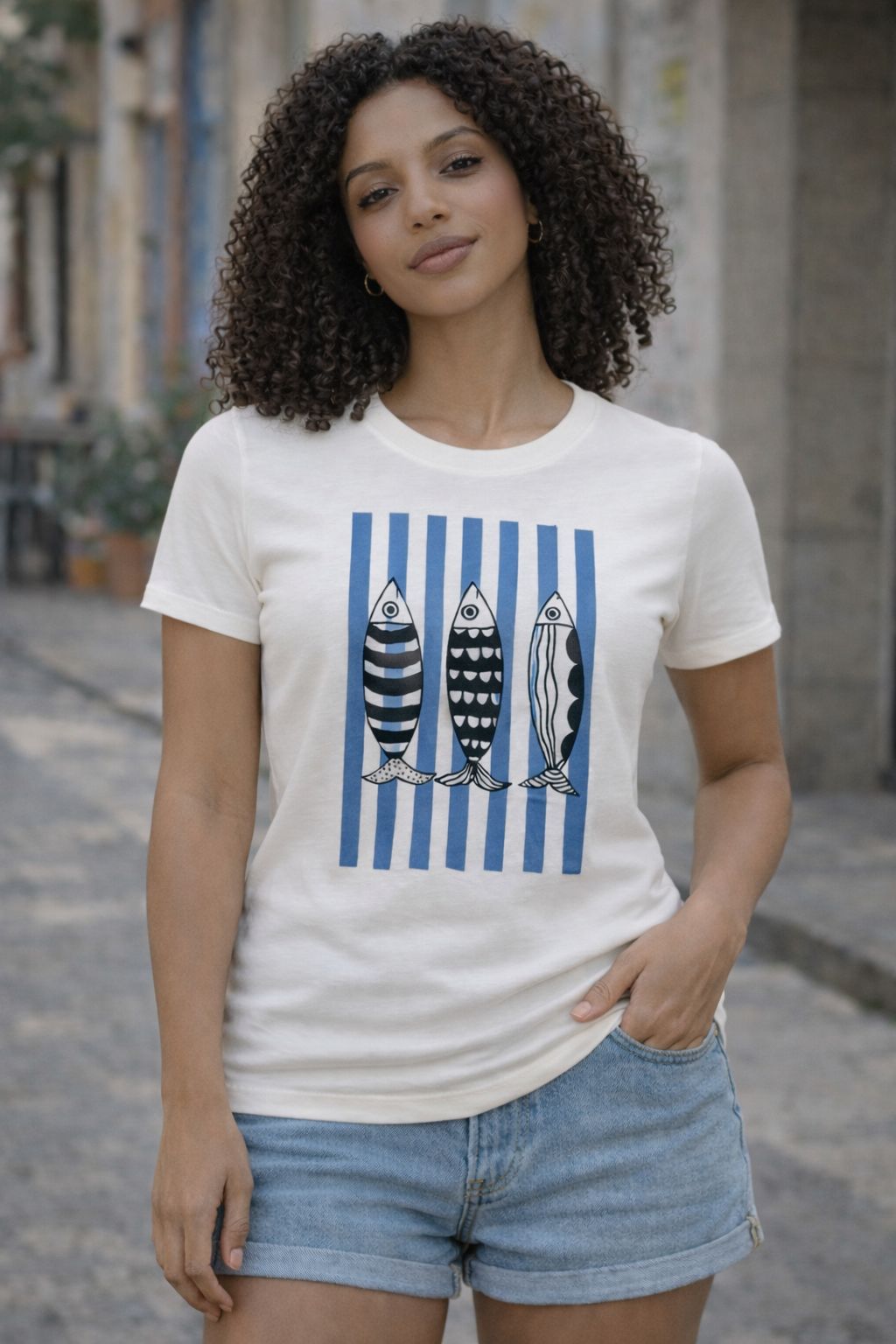 TSHIRT ALGODÃO ESTAMPADA FISH