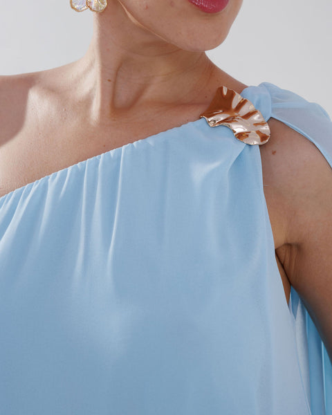 VESTIDO UM OMBRO ELEGANCIA