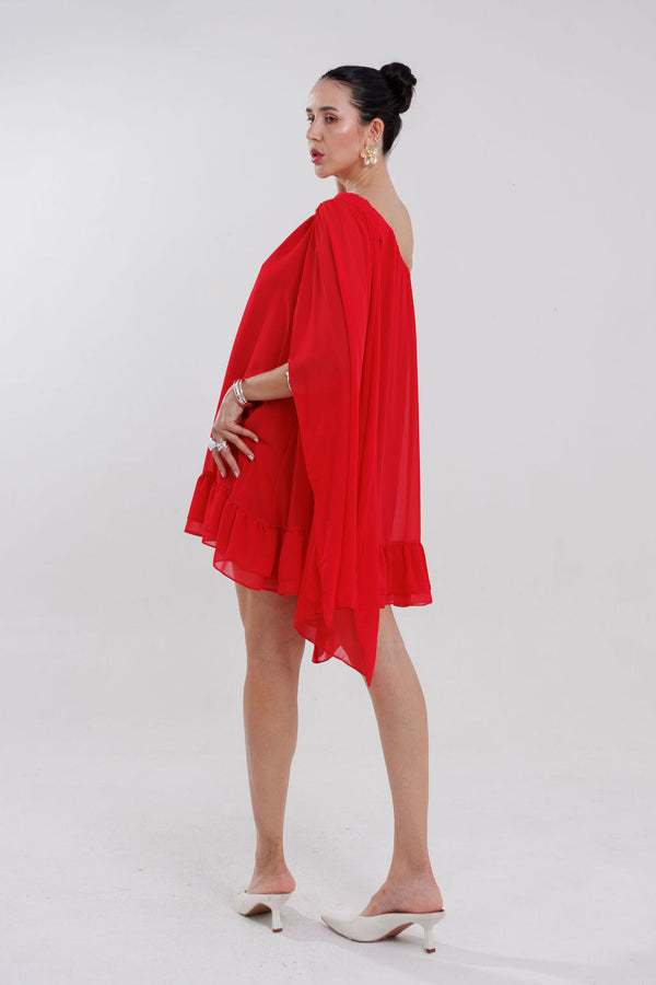 VESTIDO UM OMBRO ELEGANCIA