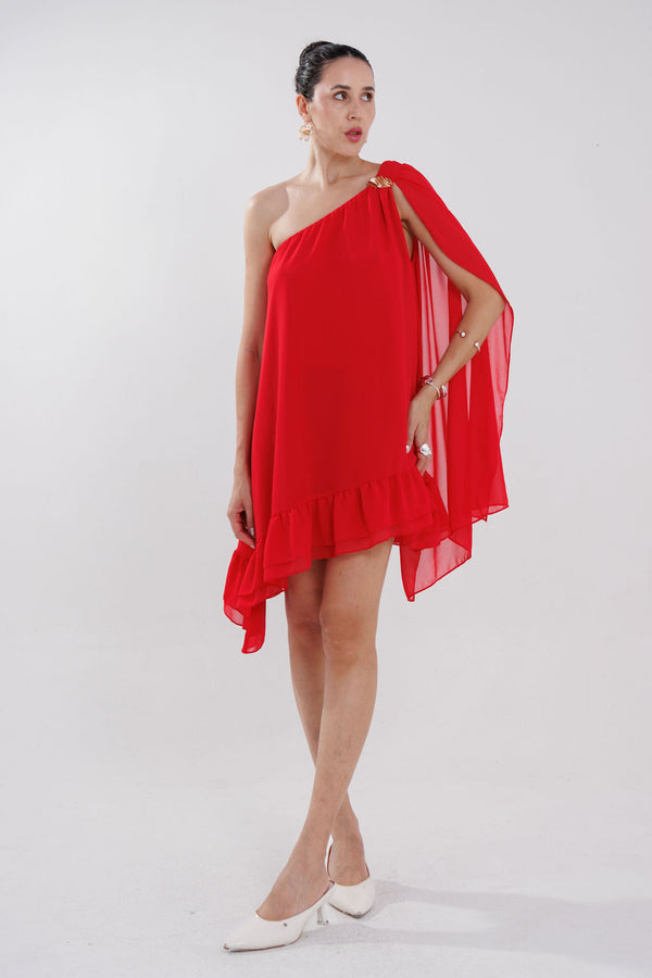 VESTIDO UM OMBRO ELEGANCIA