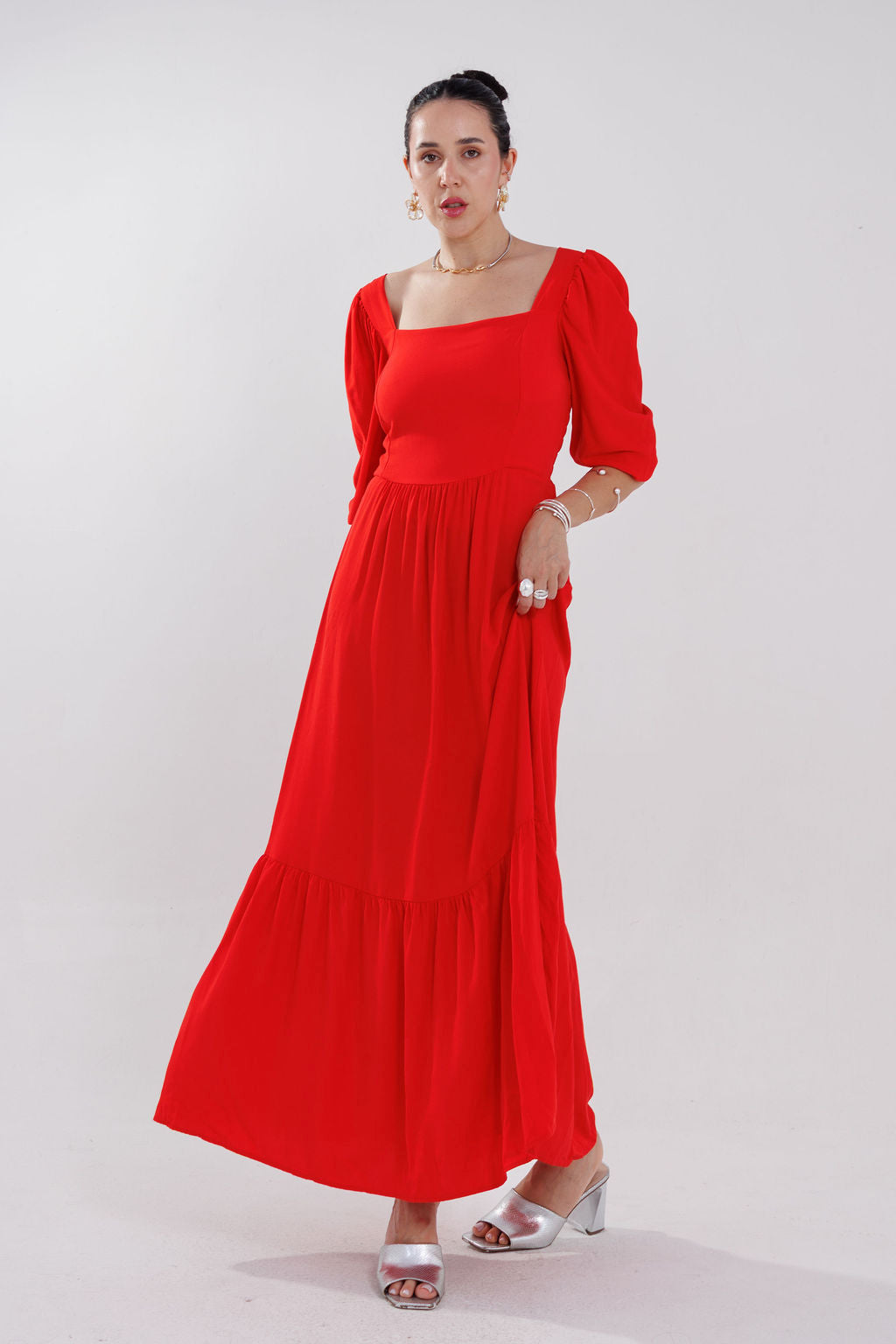 VESTIDO MIDI MANGAS DIANA