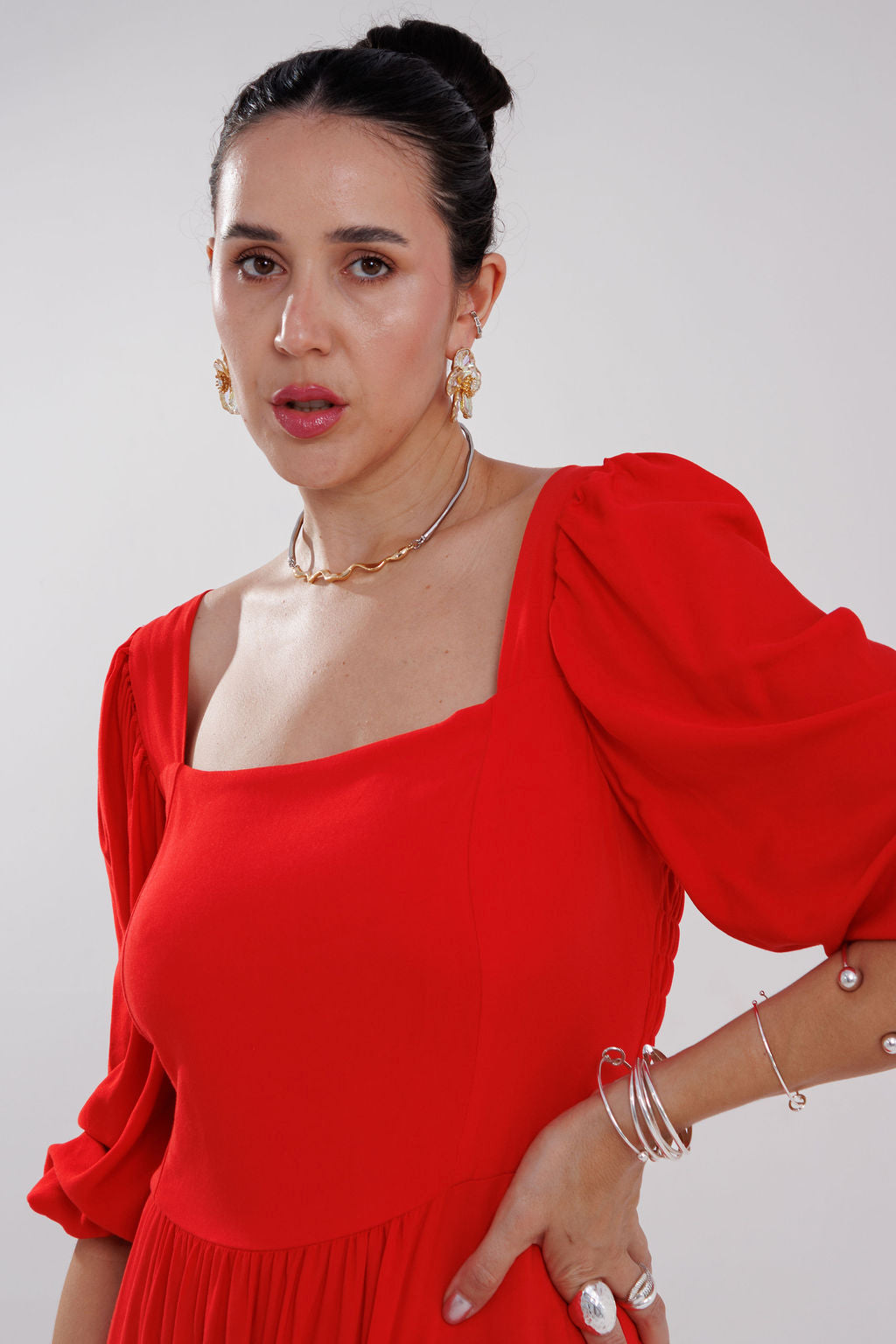 VESTIDO MIDI MANGAS DIANA