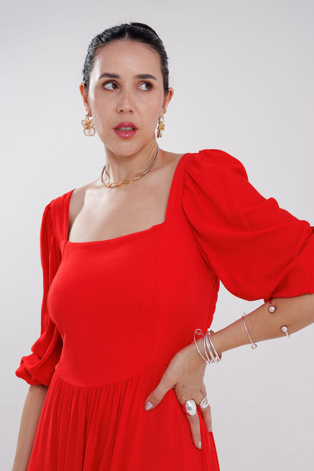 VESTIDO MIDI MANGAS DIANA