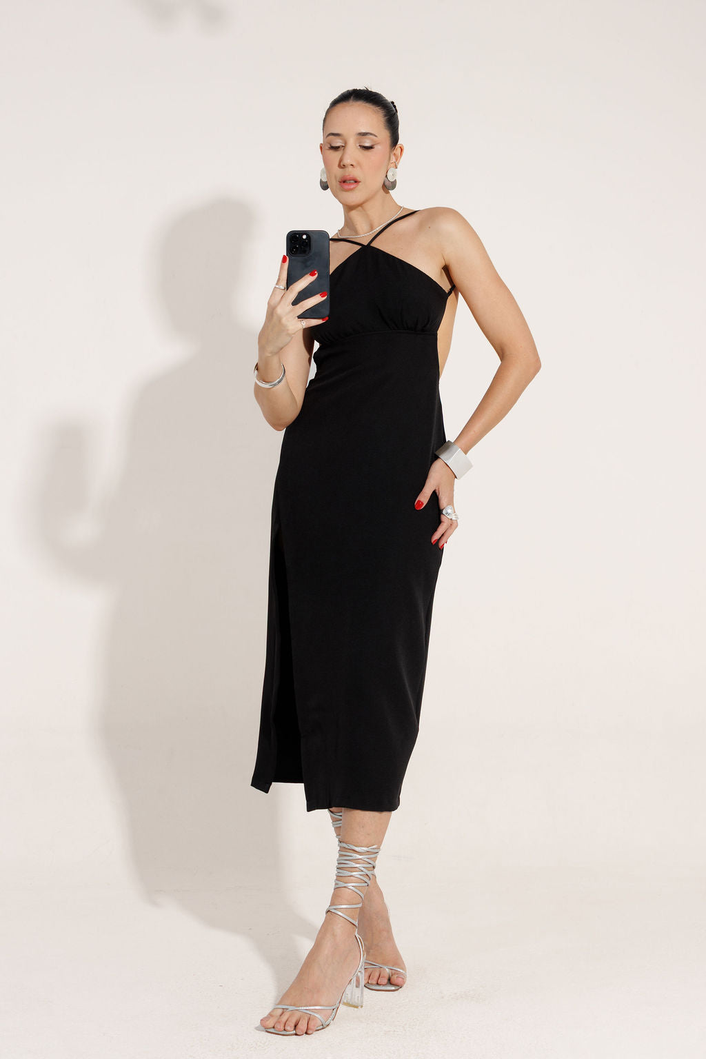 VESTIDO MIDI GEOMETRICO BIANCA