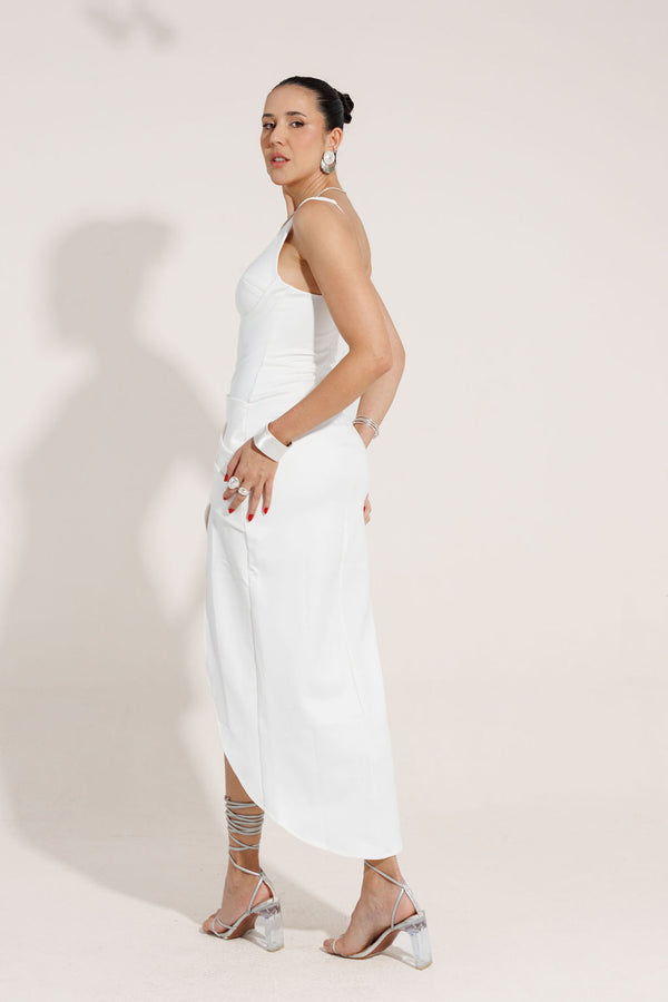 VESTIDO MIDI COM FENDA MELISSA