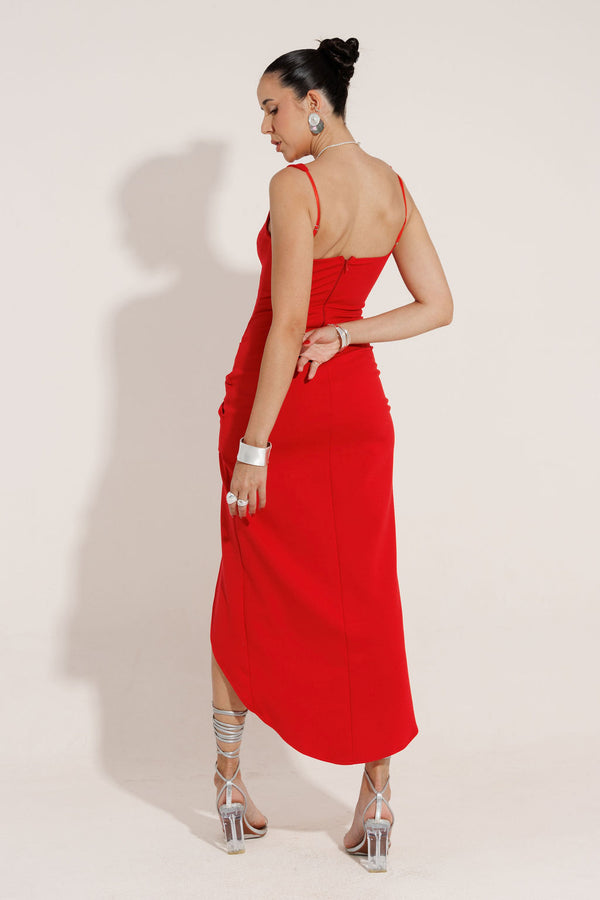 VESTIDO MIDI COM FENDA MELISSA