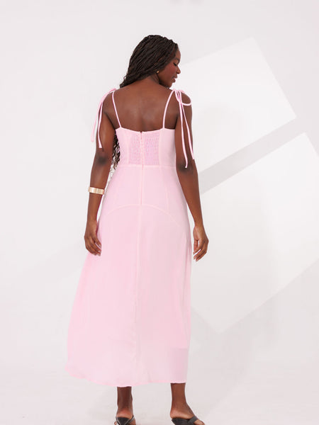 VESTIDO MIDI AMARRAÇÃO E BABADOS HELENA