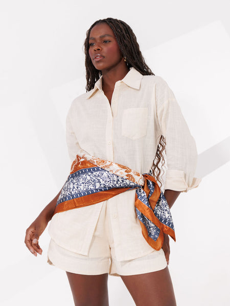 CONJUNTO CAMISA E SHORT ELOA 100% algodao