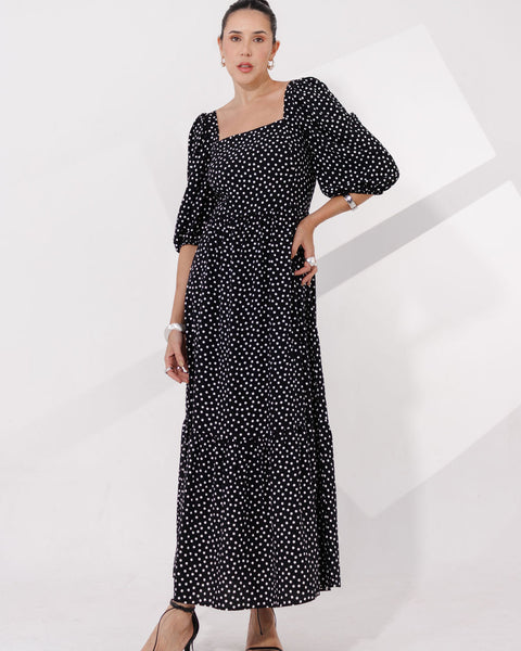 VESTIDO MIDI COM MANGA DAIANA