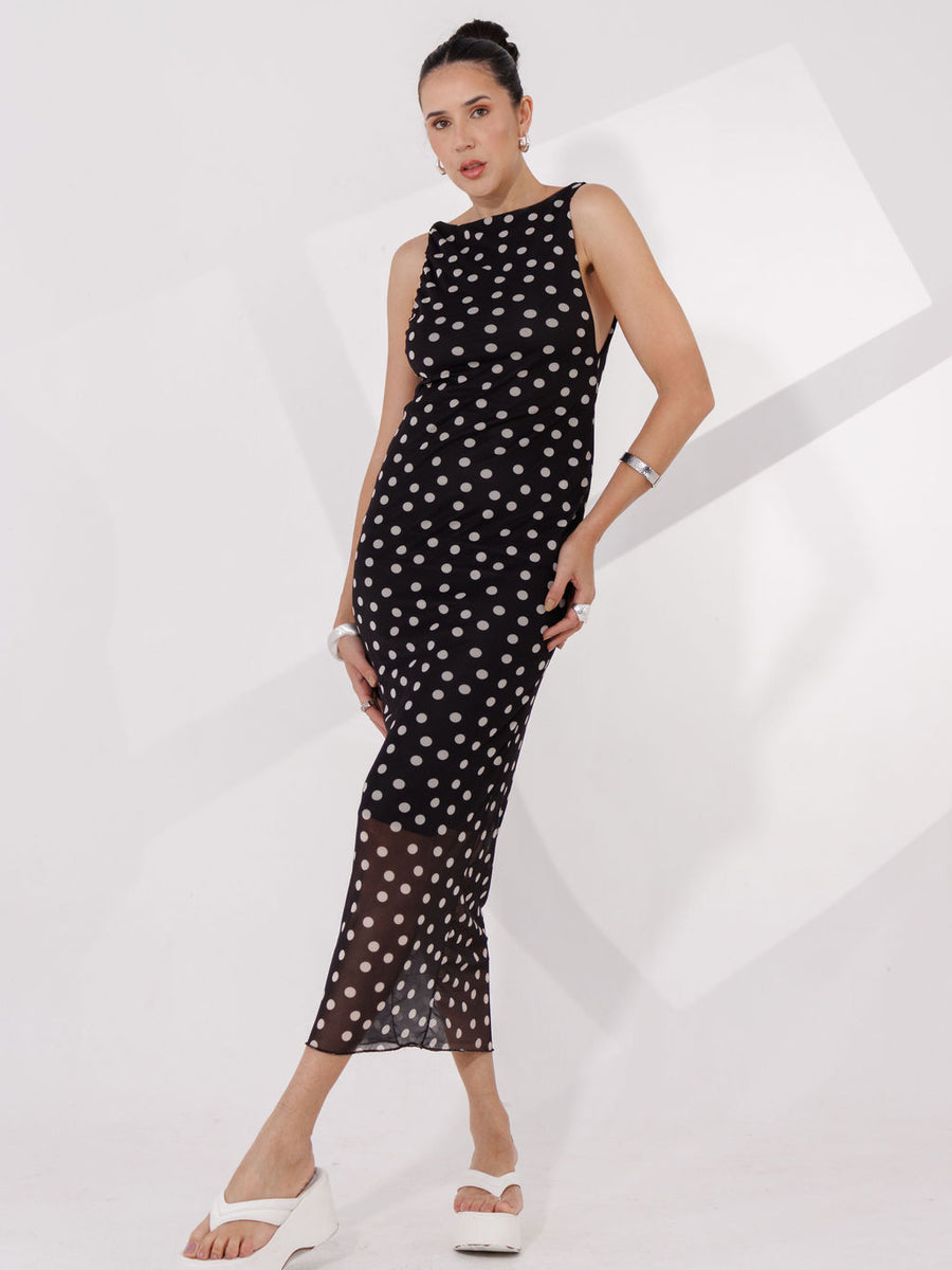 VESTIDO MIDI TULE CAVADO POÁ