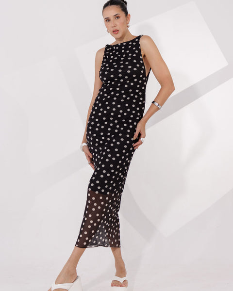 VESTIDO MIDI TULE CAVADO POÁ