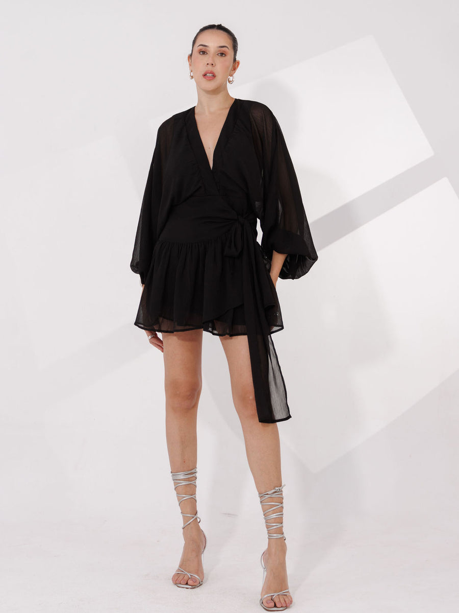 VESTIDO CURTO MANGA COMPRIDA SERENA