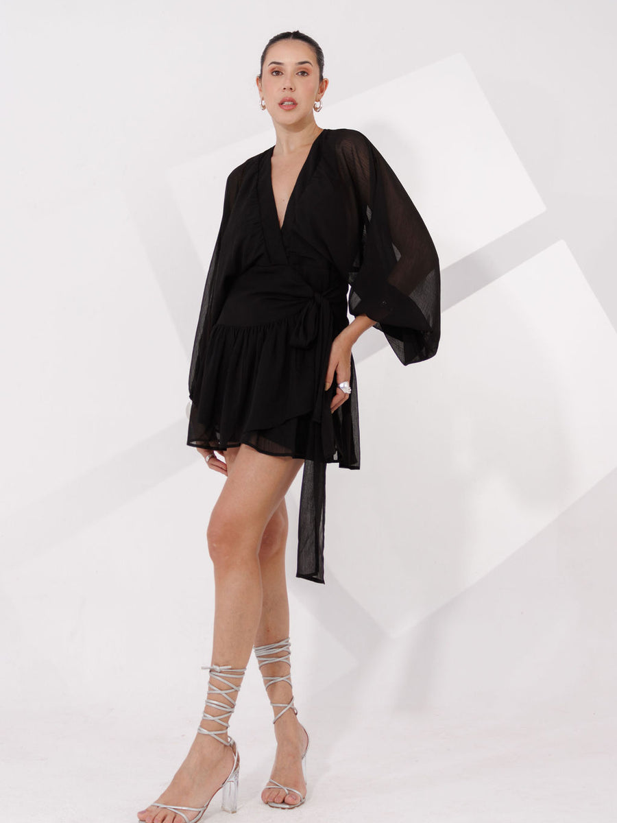 VESTIDO CURTO MANGA COMPRIDA SERENA