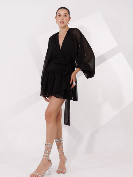 VESTIDO CURTO MANGA COMPRIDA SERENA