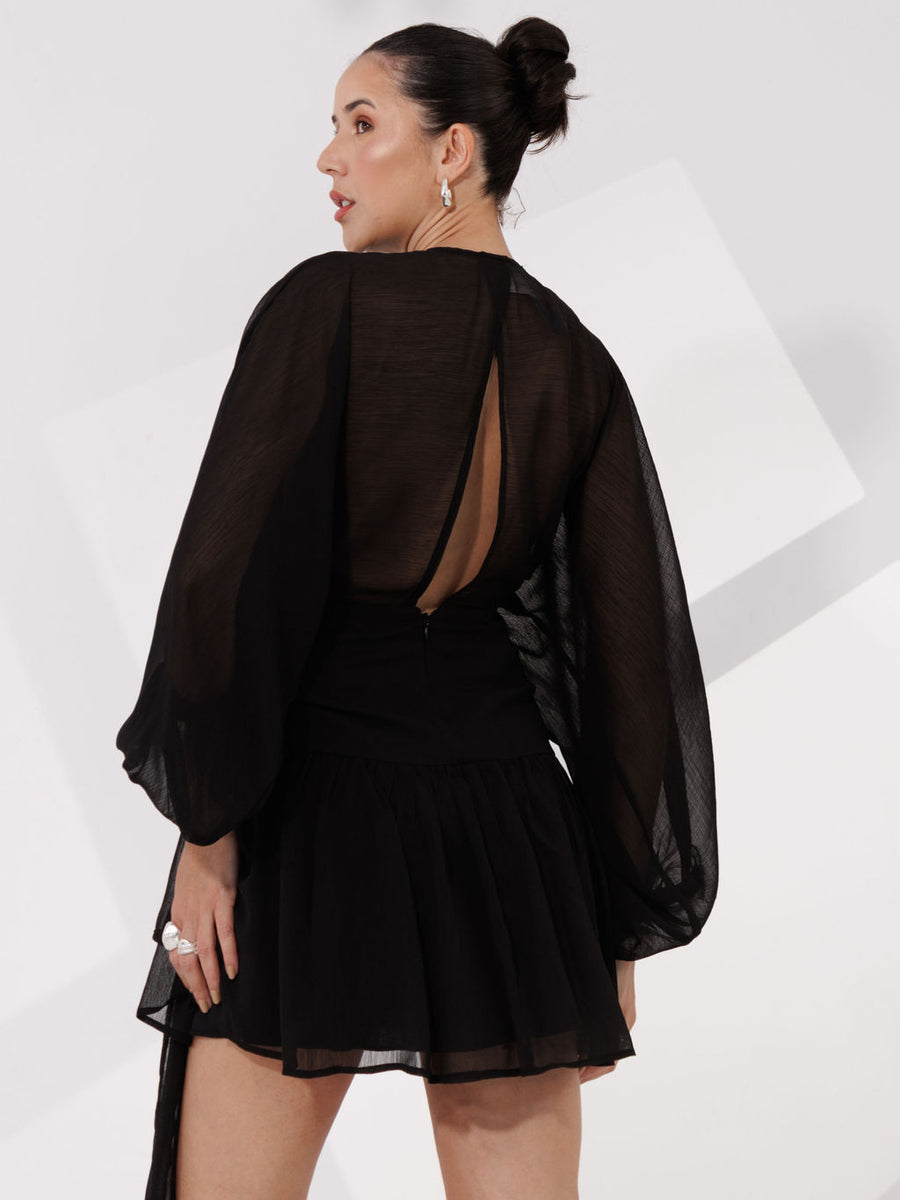 VESTIDO CURTO MANGA COMPRIDA SERENA