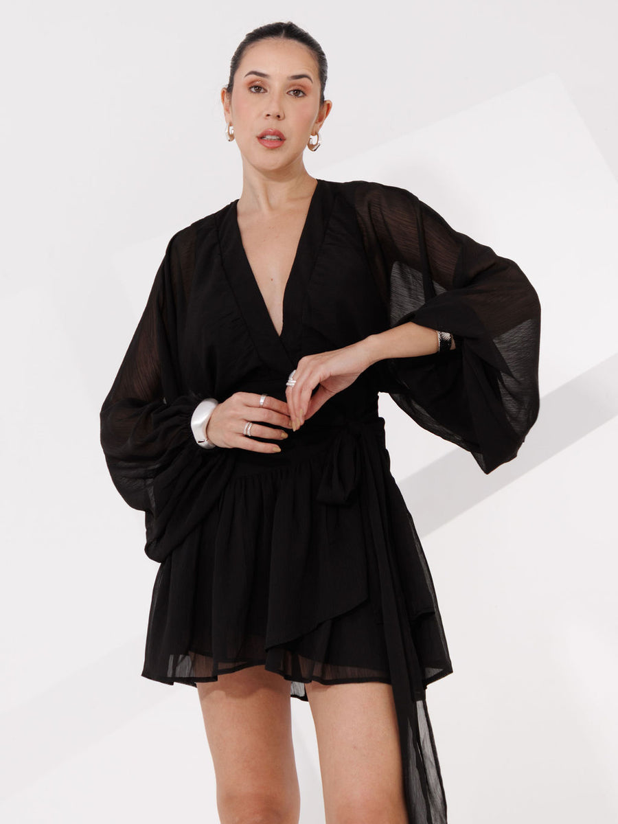 VESTIDO CURTO MANGA COMPRIDA SERENA