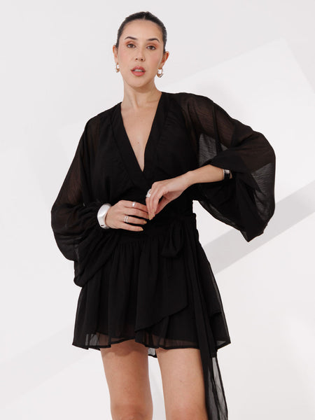 VESTIDO CURTO MANGA COMPRIDA SERENA
