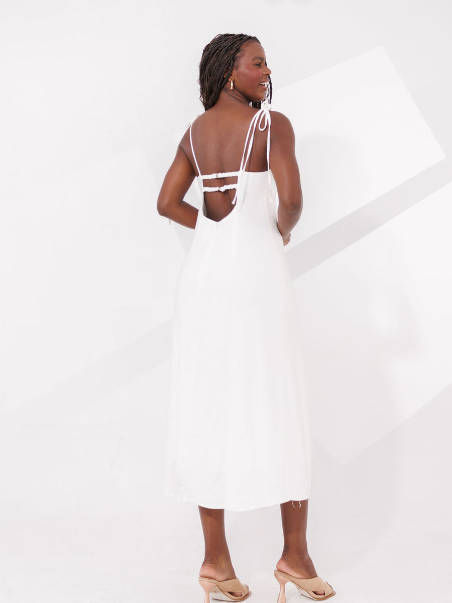 VESTIDO MIDI COM FENDA LOLA