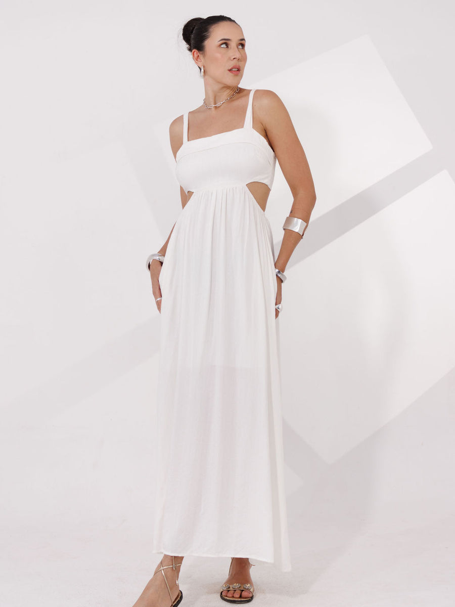 VESTIDO LONGO MAQUINETADO TRANCOSO