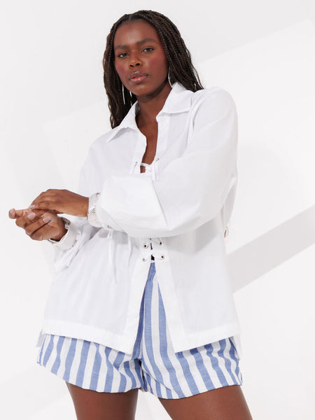 CAMISA OVER ILHOS MARINA