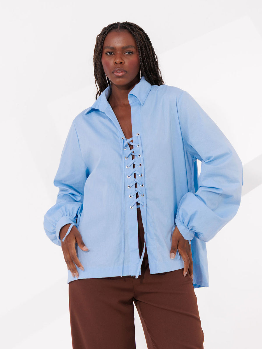 CAMISA OVER ILHOS MARINA
