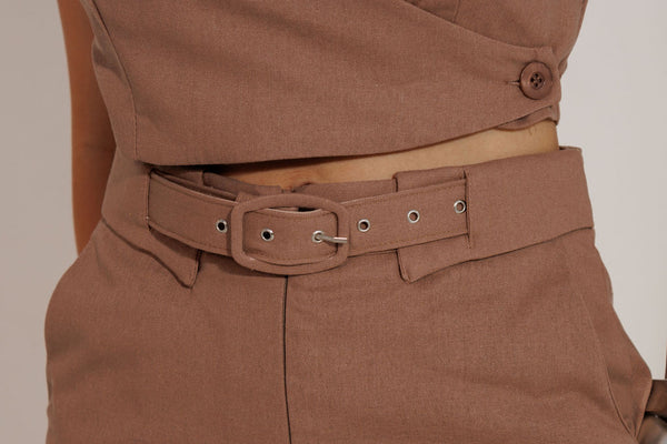 CONJUNTO ALFAIATARIA  SHORT E COLETE MIRIAN