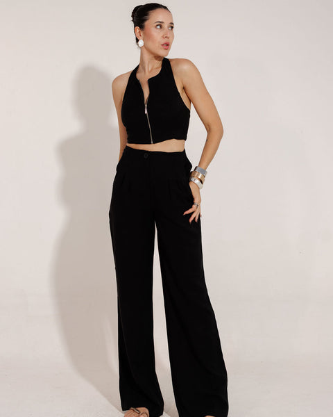 CONJUNTO ALFAIATARIA  CROPPED E CALÇA ELIZ