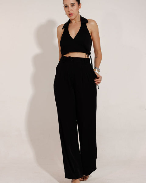 CONJUNTO ALFAIATARIA  CROPPED E CALÇA GISELE