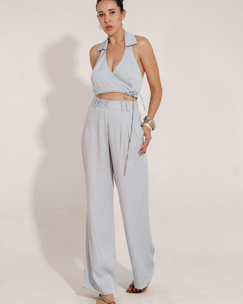 CONJUNTO ALFAIATARIA  CROPPED E CALÇA GISELE