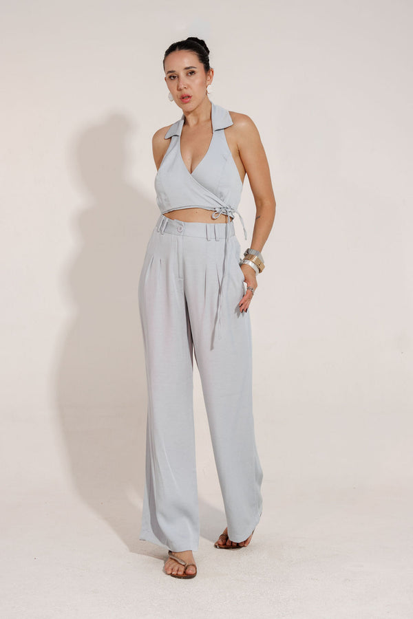 CONJUNTO ALFAIATARIA  CROPPED E CALÇA GISELE