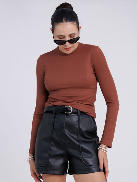BLUSA CANELADA PELUCIADA