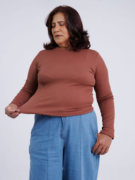 BLUSA CANELADA PELUCIADA