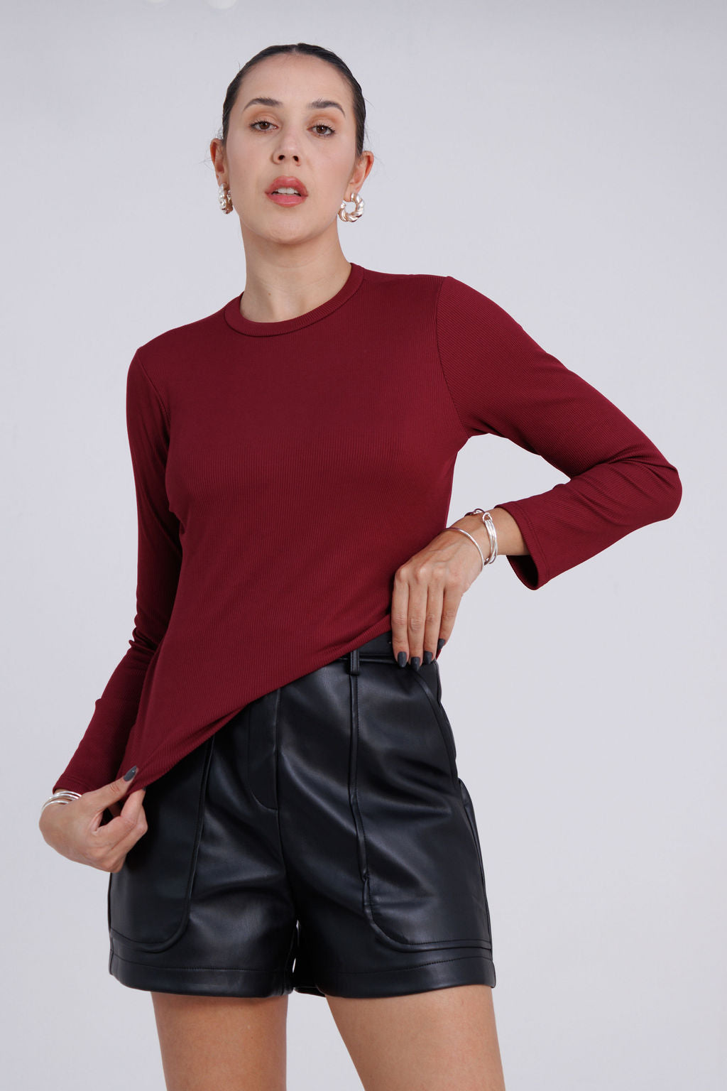 BLUSA CANELADA PELUCIADA