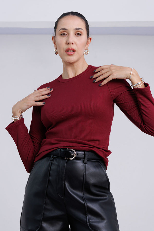 BLUSA CANELADA PELUCIADA