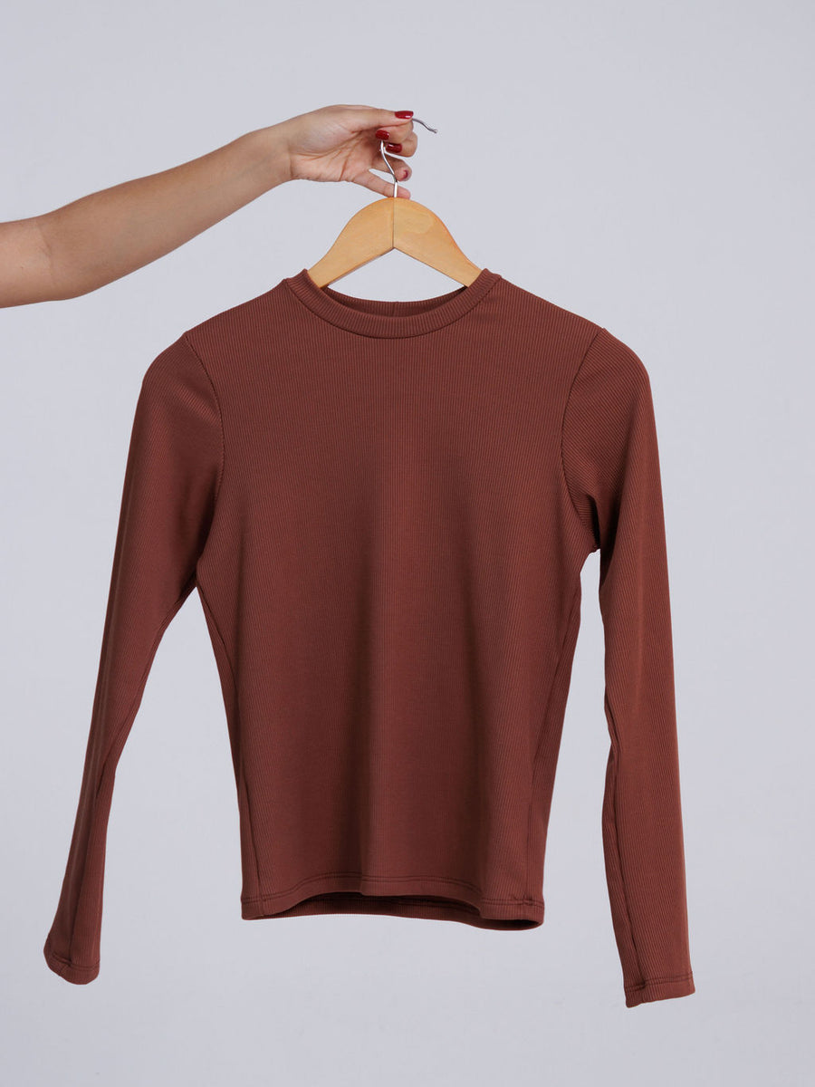 BLUSA CANELADA PELUCIADA