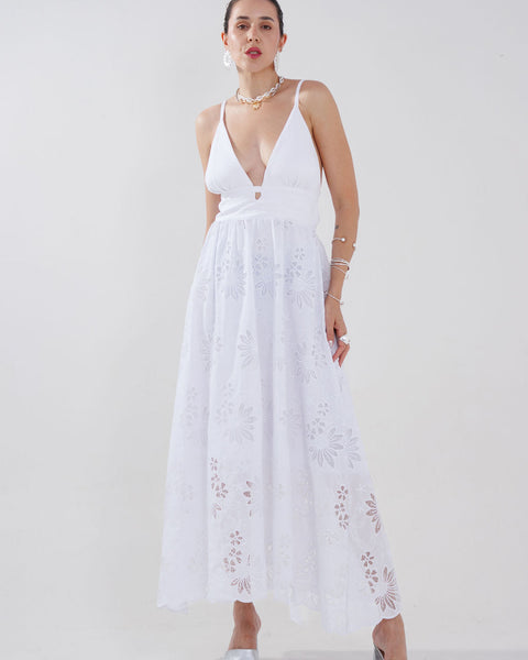 VESTIDO MIDI BORDADO LESE ANA