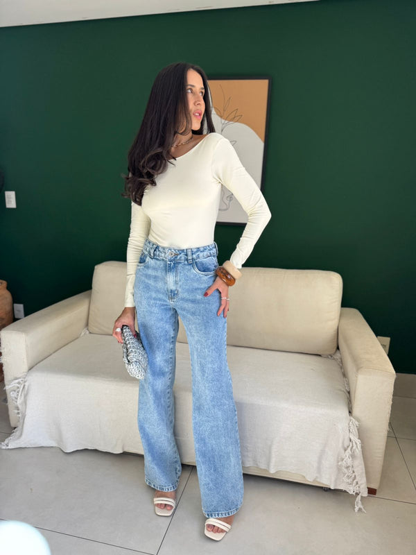 BODY MANGA LONGA DECOTE NAS COSTAS LIVIA