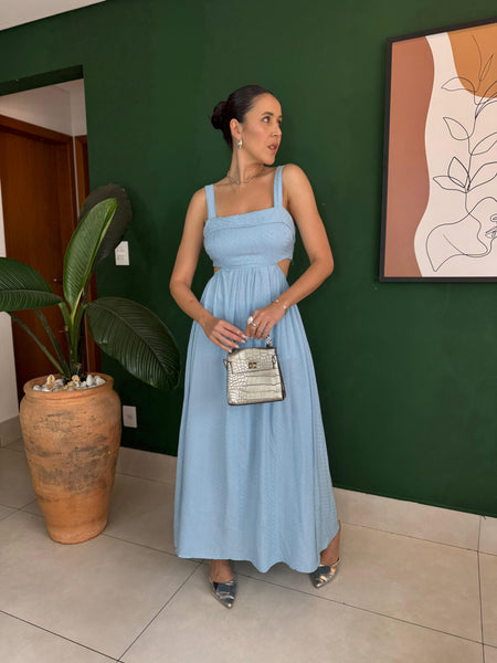 VESTIDO LONGO MAQUINETADO TRANCOSO