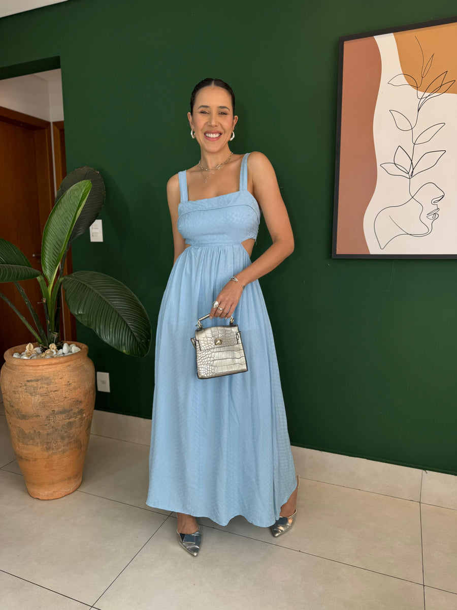 VESTIDO LONGO MAQUINETADO TRANCOSO
