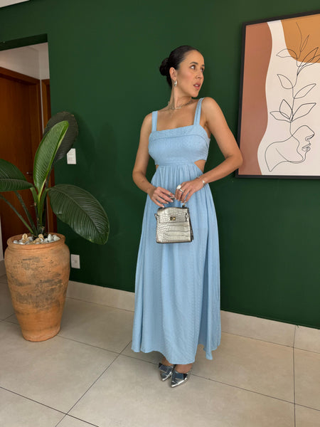 VESTIDO LONGO MAQUINETADO TRANCOSO