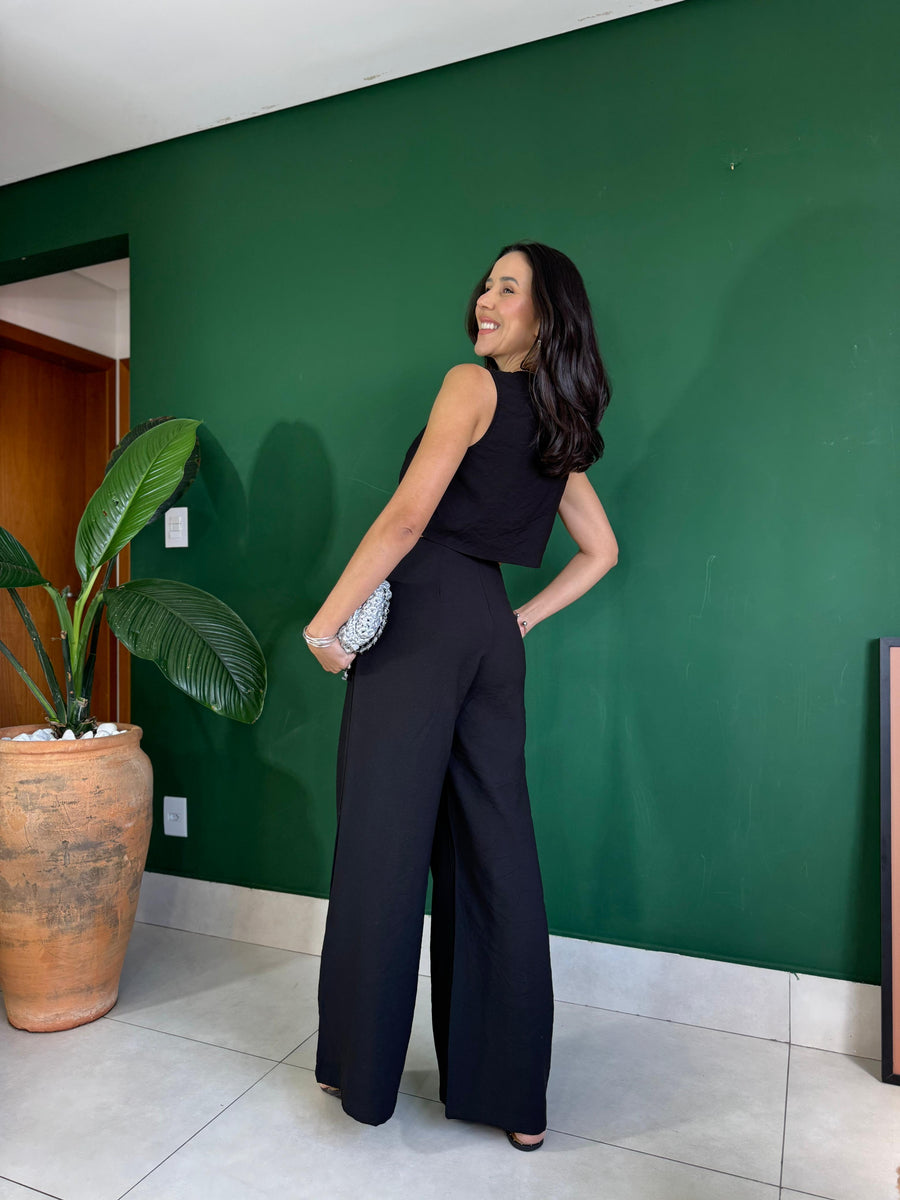 CONJUNTO CALÇA E BLUSA DECOTE EM V VIVIAN