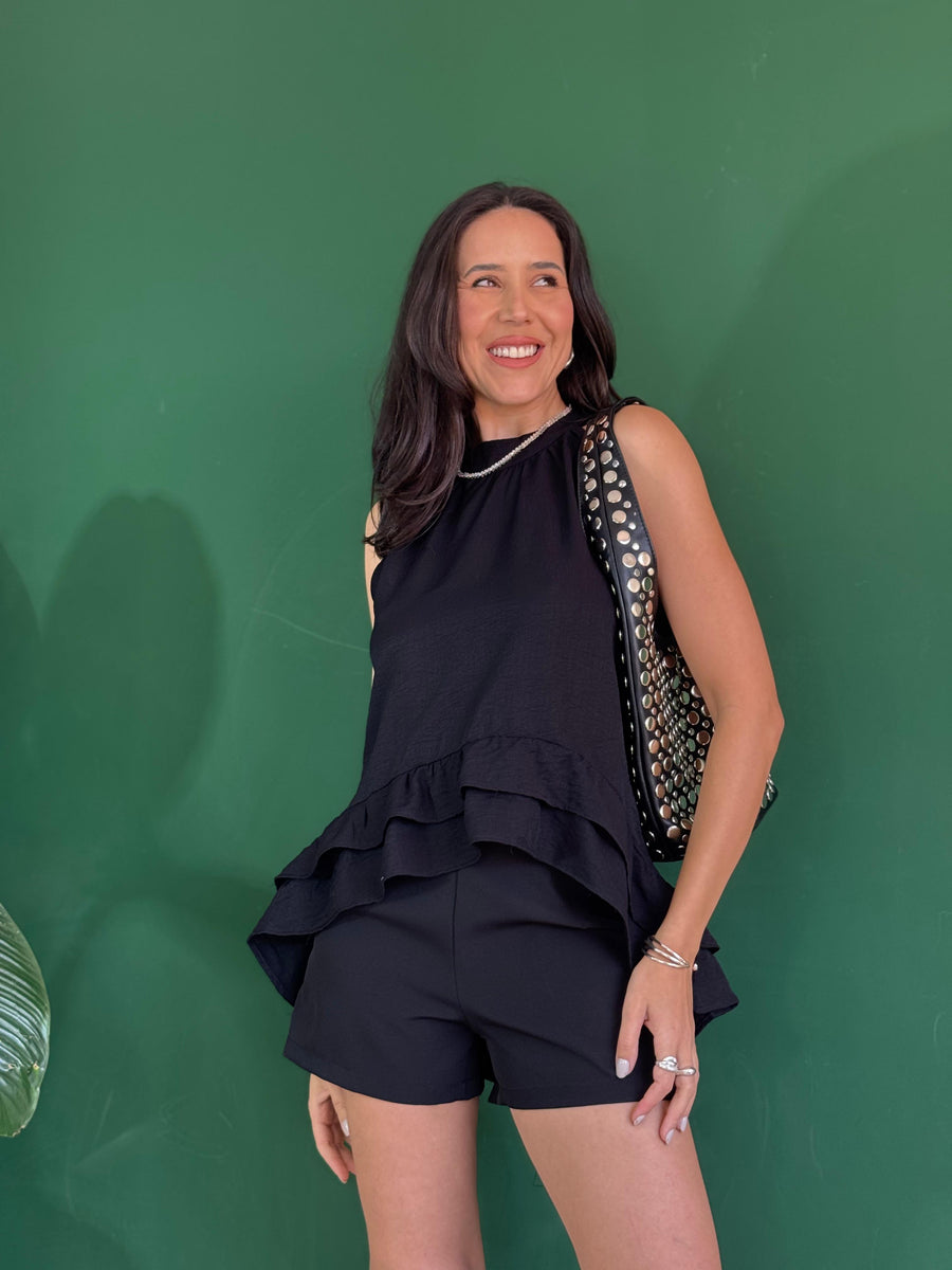 BLUSA ESTILO FRENTE ÚNICA COM BABADO AGNES