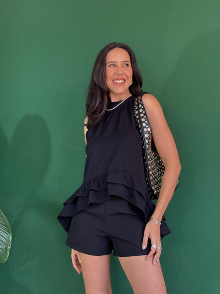 BLUSA ESTILO FRENTE ÚNICA COM BABADO AGNES