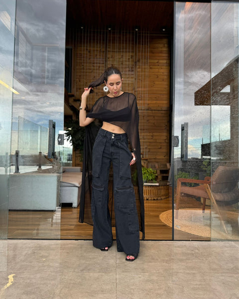 CALÇA CARGO BOLSOS UTILITÁRIOS MAITÊ