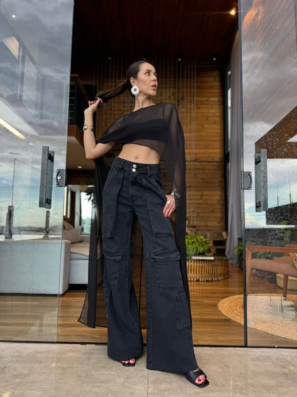 CALÇA CARGO BOLSOS UTILITÁRIOS MAITÊ