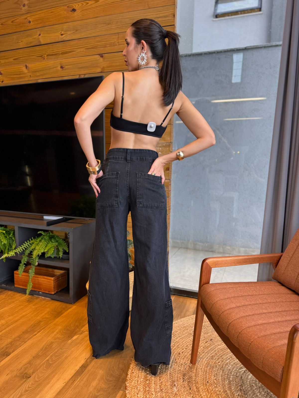 CALÇA CARGO BOLSOS UTILITÁRIOS MAITÊ