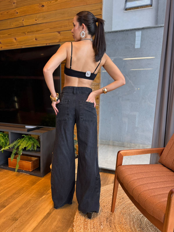 CALÇA CARGO BOLSOS UTILITÁRIOS MAITÊ