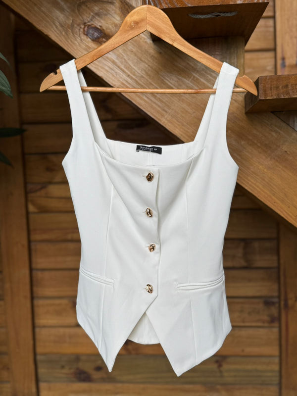 BLUSA  ALFAIATARIA BOTÂO ORGANICO PAULA