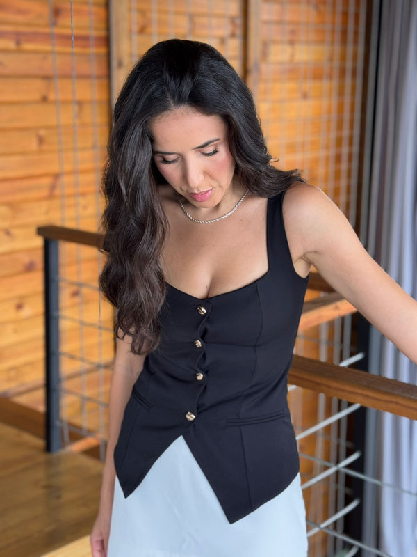 BLUSA  ALFAIATARIA BOTÂO ORGANICO PAULA
